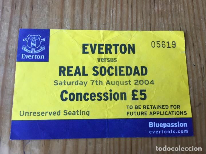 Coleccionismo deportivo: R12743 ENTRADA TICKET FUTBOL EVERTON REAL SOCIEDAD AMISTOSO (7-8-2004)