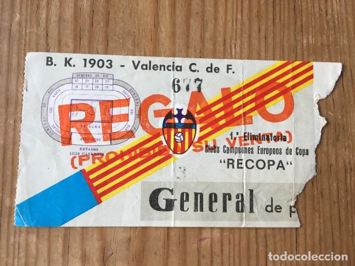 Coleccionismo deportivo: R12898 ENTRADA TICKET FUTBOL VALENCIA BK Boldklubben 1903 RECOPA EUROPA 1979 1980