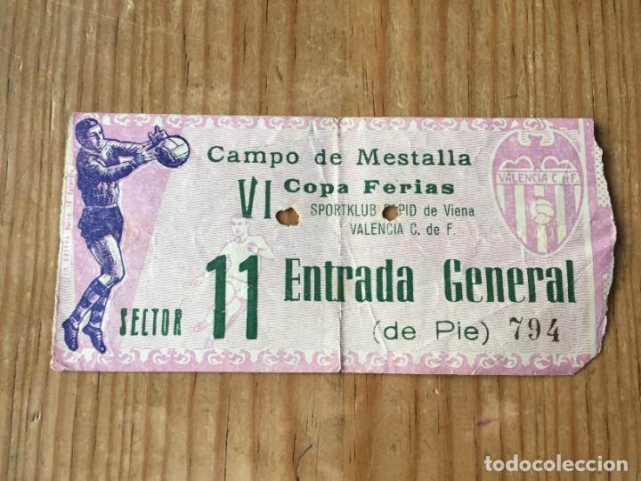 Collectionnisme sportif: R12915 ENTRADA TICKET FUTBOL VALENCIA SPORTKLUB RAPID VIENA WIEN COPA FERIAS 1963 1964