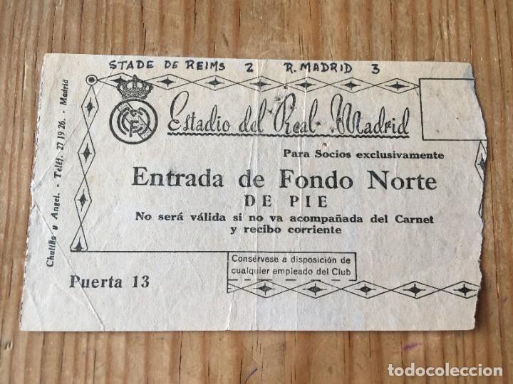 Coleccionismo deportivo: R12921 ENTRADA TICKET FUTBOL REAL MADRID 3-2 STADE REIMS AMISTOSO (19-11-1953)