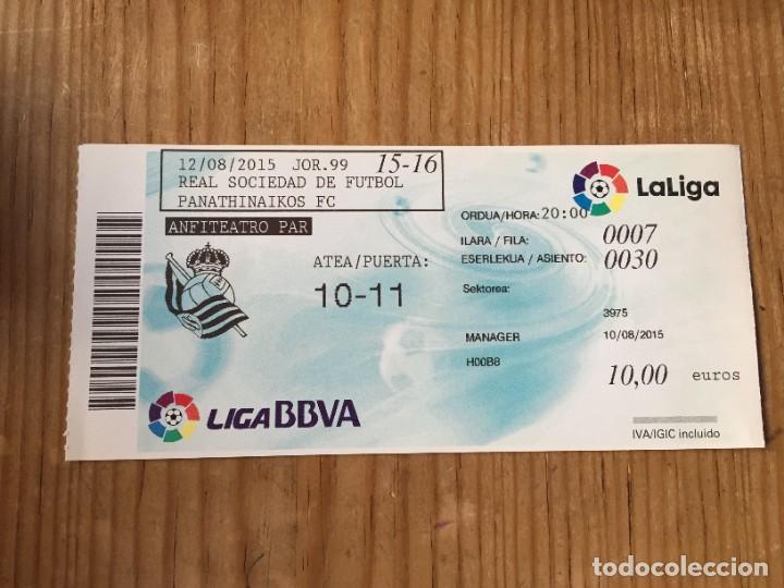 Coleccionismo deportivo: R12954 ENTRADA TICKET FUTBOL REAL SOCIEDAD PANATHINAIKOS (12-8-2015) AMISTOSO