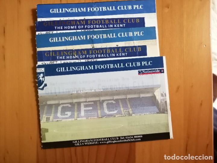 Sammelleidenschaft Sport: TICKETS - LOTE DE 5 ENTRADAS DE FUTBOL DEL EQUIPO INGL&Eacute;S: GILLINGHAM FOOTBALL CLUB