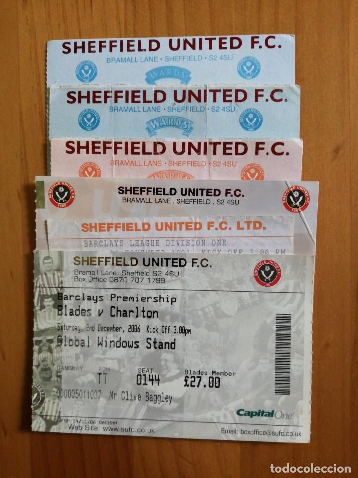 Sammelleidenschaft Sport: TICKETS - LOTE DE 6 ENTRADAS DE FUTBOL DEL EQUIPO INGL&Eacute;S: SHEFFIELD UNITED F.C.
