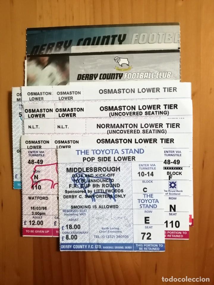 Sammelleidenschaft Sport: TICKETS - LOTE 8 ENTRADAS DE FUTBOL DEL EQUIPO INGL&Eacute;S: DERBY COUNTY