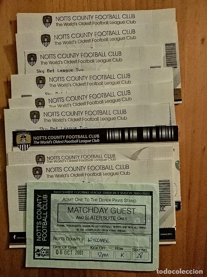 Sammelleidenschaft Sport: LOTE DE 10 TICKETS, ENTRADAS DE FUTBOL DEL EQUIPO INGL&Eacute;S: NOTTS COUNTY FOOTBALL CLUB - VER FOTOS