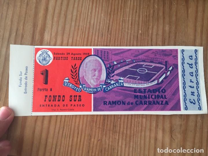 Collectionnisme sportif: R13156 ENTRADA TICKET V TROFEO RAMON DE CARRANZA 1959 MATCH 1 REAL MADRID MILAN HAT TRICK DIDI