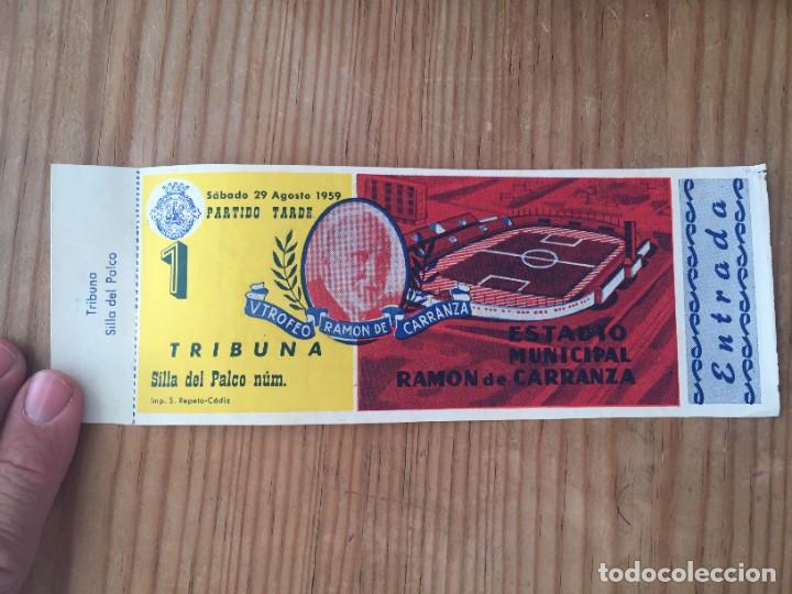 Collectionnisme sportif: R13158 ENTRADA TICKET V TROFEO RAMON DE CARRANZA 1959 MATCH 1 REAL MADRID MILAN HAT TRICK DIDI