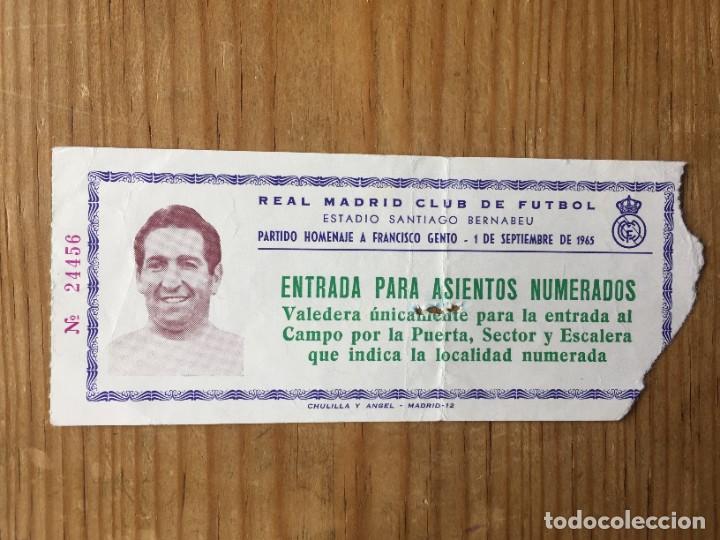 Coleccionismo deportivo: R13448 ENTRADA TICKET FUTBOL HOMENAJE A FRANCISCO GENTO REAL MADRID RIVER PLATE 1965