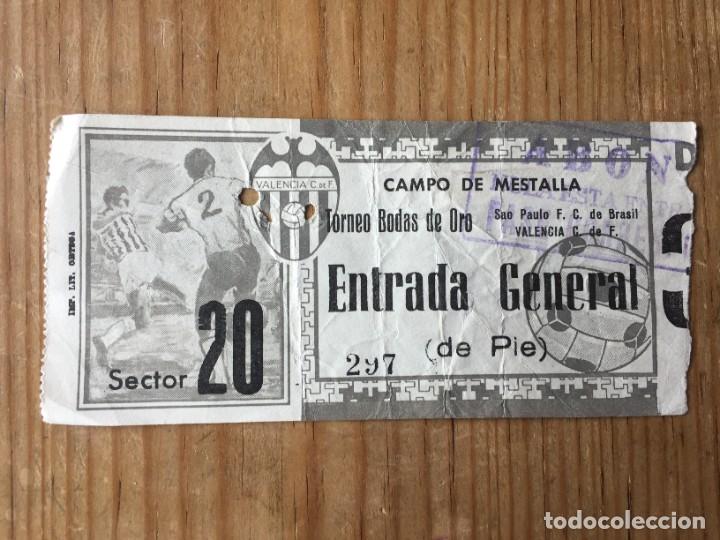 Coleccionismo deportivo: R13451 ENTRADA TICKET FUTBOL TORNEO BODAS DE ORO 1969 MATCH 3 VALENCIA 4-0 SAO PAULO