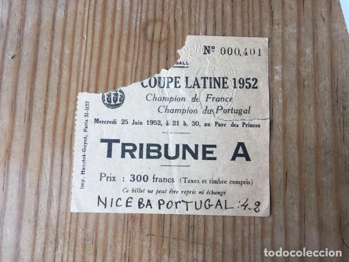 Collectionnisme sportif: R13562 ENTRADA TICKET FUTBOL COPA LATINA OGC OLYMPIQUE NICE SPORTING PORTUGAL (25-6-1952)