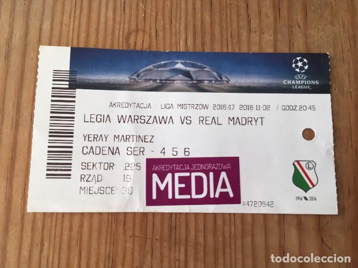 Sammelleidenschaft Sport: R13669 ENTRADA TICKET LEGIA VARSOVIA WARSZAWA REAL MADRID UEFA CHAMPIONS 2016 2017 A PUERTA CERRADA