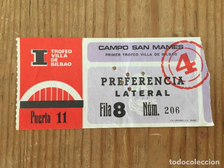 Sports collectibles: R13968 ENTRADA TICKET FUTBOL FINAL I TROFEO FINAL VILLA DE BILBAO 1971 STANDARD LIEGE VASAS BUDAPEST