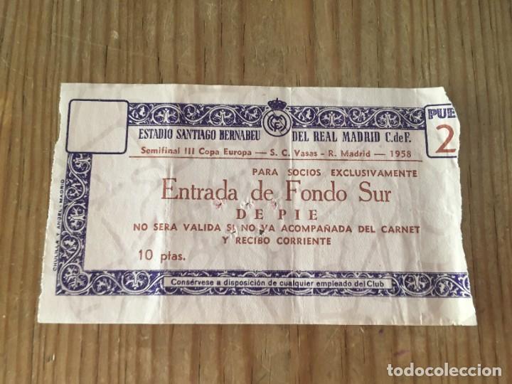 Collectionnisme sportif: R14054 ENTRADA TICKET FUTBOL REAL MADRID VASAS BUDAPEST COPA EUROPA 1957 1958