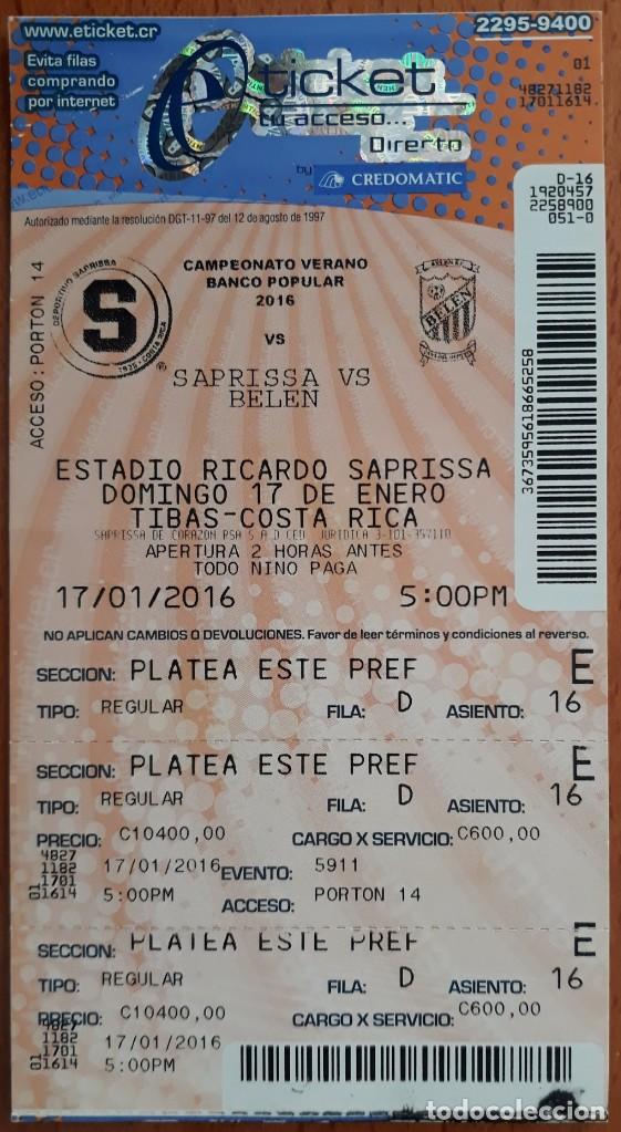 Collectionnisme sportif: Entrada F&uacute;tbol Estadio Ricardo Saprissa Bel&eacute;n Tib&aacute;s Costa Rica
