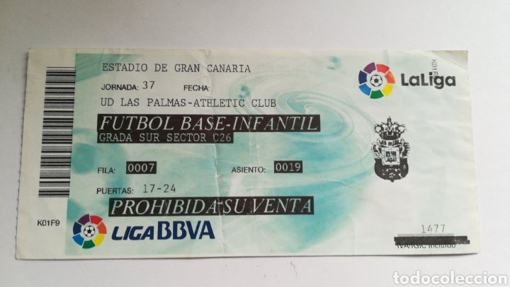 Collezionismo sportivo: ENTRADA TICKET LAS PALMAS ATHLETIC CLUB 2015 2016 &Uacute;LTIMO PARTIDO VALERON GRAN CANARIA