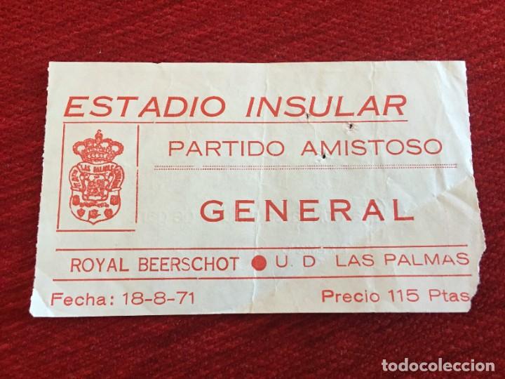 Sports collectibles: R14348 ENTRADA TICKET FUTBOL LAS PALMAS ROYAL BEERSCHOT BELGICA (18-8-1971) AMISTOSO
