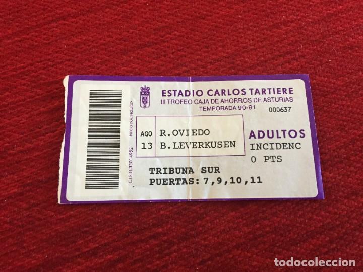 Coleccionismo deportivo: R14396 ENTRADA III TROFEO CAJA DE ASTURIAS REAL OVIEDO BAYER LEVERKUSEN AMISTOSO (13-8-1990)