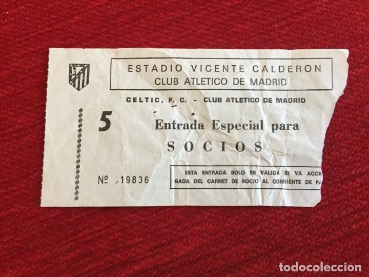 Coleccionismo deportivo: R14425 ENTRADA TICKET FUTBOL RECOPA EUROPA 1985 1986 ATLETICO MADRID CELTIC GLASGOW