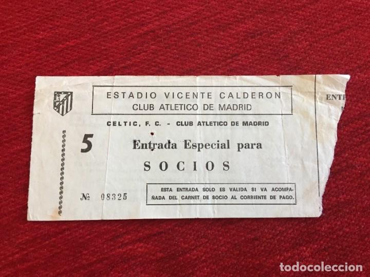 Collectionnisme sportif: R14426 ENTRADA TICKET FUTBOL RECOPA EUROPA 1985 1986 ATLETICO MADRID CELTIC GLASGOW