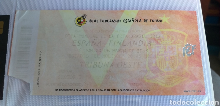 Sammelleidenschaft Sport: ENTRADA F&Uacute;TBOL ESPA&Ntilde;A-FINLANDIA 22/03/2013