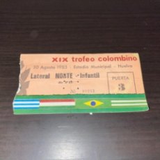 Coleccionismo deportivo: TROFEO COLOMBINO XIX ESTADIO MUNICIPAL LATERAL NORTE 1983 ESTADIO MUNICIPAL HUELVA. Lote 266599738