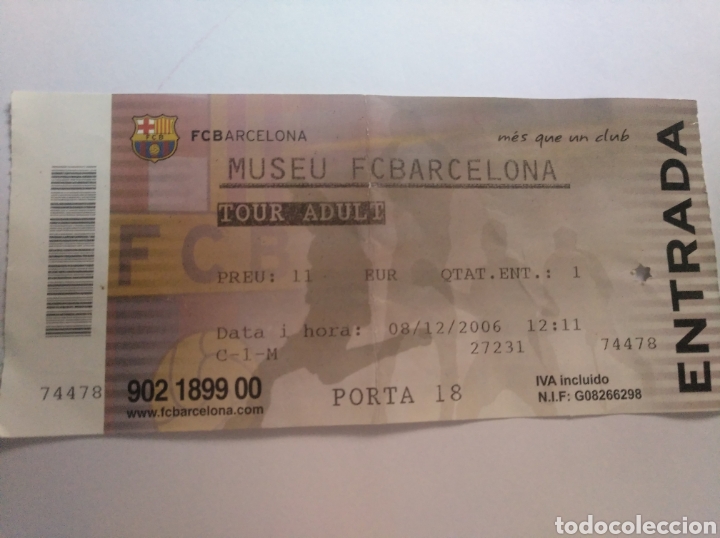 ENTRADA PARA EL MUSEO DEL FC BARCELONA. 2006 (Coleccionismo Deportivo - Documentos de Deportes - Entradas de Fútbol)