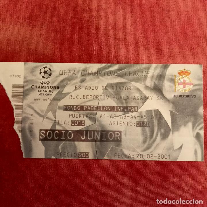 Coleccionismo deportivo: ENTRADA TICKET FUTBOL DEPORTIVO CORU&Ntilde;A GALATASARAY UEFA CHAMPIONS LEAGUE - 2000 2001