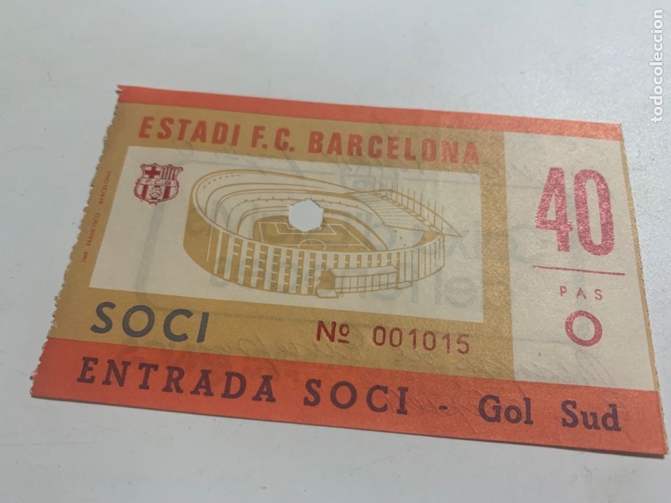 Colecionismo desportivo: ENTRADA DEL PARTIDO F.C. BARCELONA IPSWICH TOWN RECOPA DE EUROPA 21 MARZO 1979