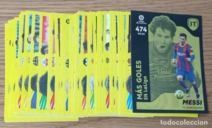 Coleccionismo deportivo: ( LOTE1 ) 100 CROMOS DIFERENTES INCLUYE N&deg; 3 MESSI 1,2,3 y4 EDICION LIGA ESTE 2021 2022 22