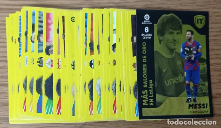 Coleccionismo deportivo: ( LOTE2 ) 100 CROMOS DIFERENTES INCLUYE N&deg; 9 MESSI 1,2,3 y 4 EDICION LIGA ESTE 2021 2022
