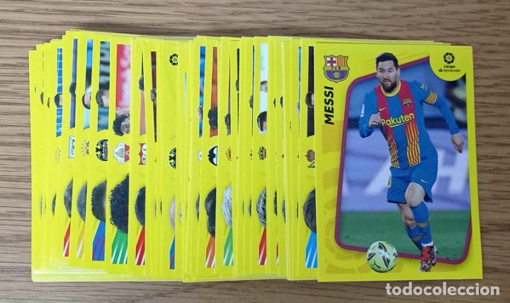 Coleccionismo deportivo: ( LOTE3 ) 100 CROMOS DIFERENTES INCLUYE N&deg; 3 MESSI 1,2,3 y 4 EDICCION LIGA ESTE 2021 2022