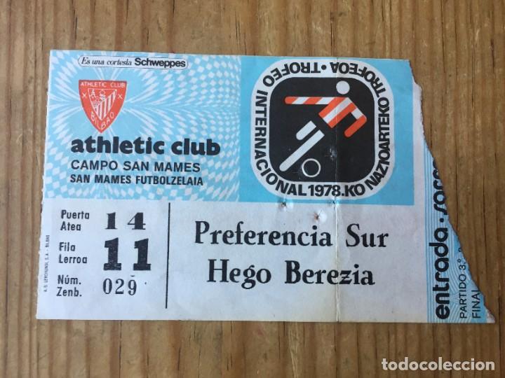 Coleccionismo deportivo: R14980 ENTRADA TICKET V TROFEO VILLA DE BILBAO ATHLETIC PSV EINDHOVEN RIVER PLATE OS BELENENSES