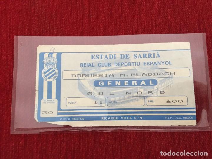 Coleccionismo deportivo: R15038 ENTRADA TICKET FUTBOL ESPA&Ntilde;OL ESPANYOL BORUSSIA MONCHENGLADBACH COPA UEFA 1987 1988