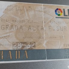 Coleccionismo deportivo: ENTRADA TICKET FÚTBOL REAL MADRID RACING SANTANDER 98 99 COPA