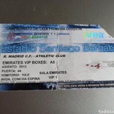 Coleccionismo deportivo: ENTRADA TICKET FÚTBOL REAL MADRID ATHLETIC BILBAO 14 15 VIP