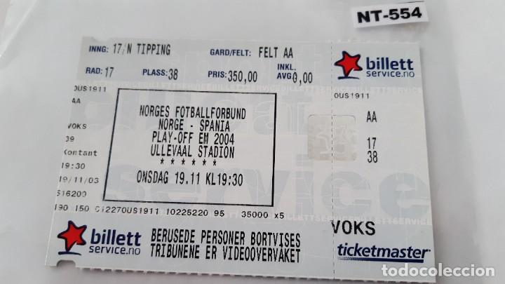 Coleccionismo deportivo: Football tickets -Noruega-Espa&ntilde;a