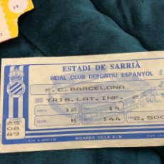 Coleccionismo deportivo: ENTRADA FUTBOL ESTADIO SARRIA R.C.D. ESPAÑOL AÑOS 80. Lote 298308113