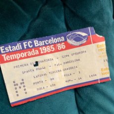 Coleccionismo deportivo: ENTRADA COPA DE EUROPA F.C. BARCELONA SPARTA PRAGA 2 OCTUBRE 1985