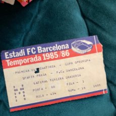 Coleccionismo deportivo: ENTRADA COPA DE EUROPA F.C. BARCELONA SPARTA PRAGA 2 OCTUBRE 1985