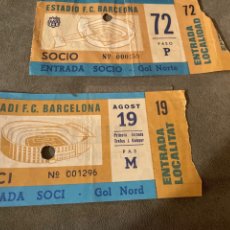 Coleccionismo deportivo: FÚTBOL CLUB BARCELONA 2 ENTRADAS SOCIO GOL NORTE