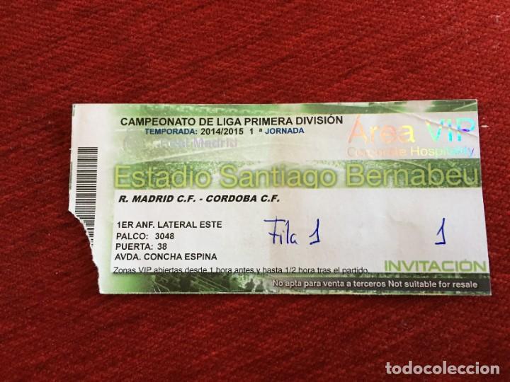 Coleccionismo deportivo: R15788 ENTRADA TICKET VIP REAL MADRID CORDOBA LIGA 2014 2015 DEBUT LIGA JAMES Y KROOS