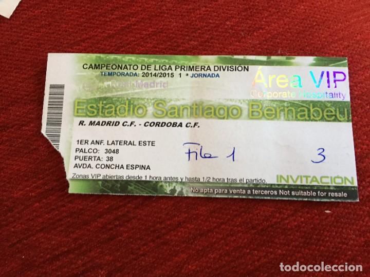 Coleccionismo deportivo: R15789 ENTRADA TICKET VIP REAL MADRID CORDOBA LIGA 2014 2015 DEBUT LIGA JAMES Y KROOS