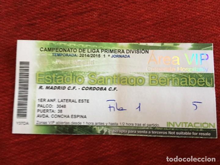 Coleccionismo deportivo: R15790 ENTRADA TICKET VIP REAL MADRID CORDOBA LIGA 2014 2015 DEBUT LIGA JAMES Y KROOS