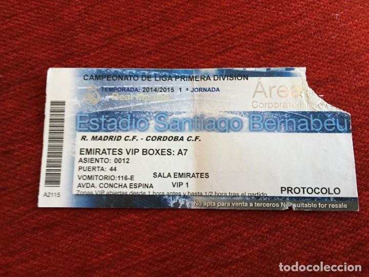 Coleccionismo deportivo: R15791 ENTRADA TICKET VIP REAL MADRID CORDOBA LIGA 2014 2015 DEBUT LIGA JAMES Y KROOS