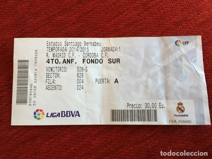 Coleccionismo deportivo: R15800 ENTRADA TICKET REAL MADRID CORDOBA LIGA 2014 2015 DEBUT LIGA JAMES Y KROOS