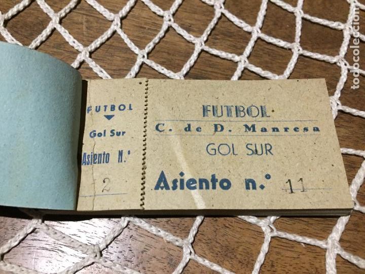 Coleccionismo deportivo: Antiguas entradas de futbol C. de D. MANRESA CDM GOL SUR bages entrada socio