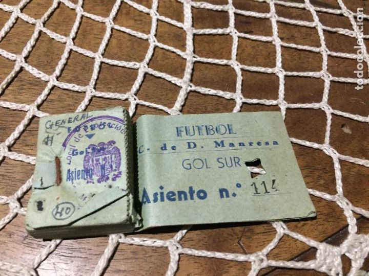 Coleccionismo deportivo: Antiguas entradas de futbol C. de D. MANRESA CDM GOL SUR bages entrada talonario