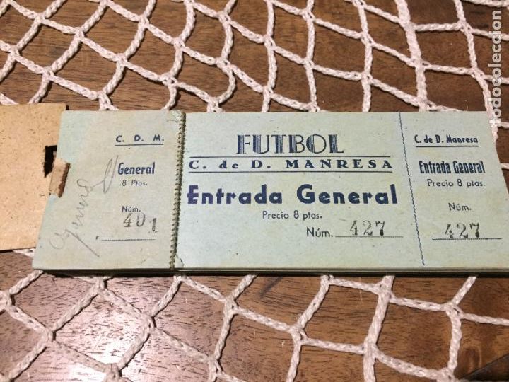 Colecionismo desportivo: Antiguas entradas de futbol C. de D. MANRESA CDM ENTRADA GENERAL bages entrada talonario