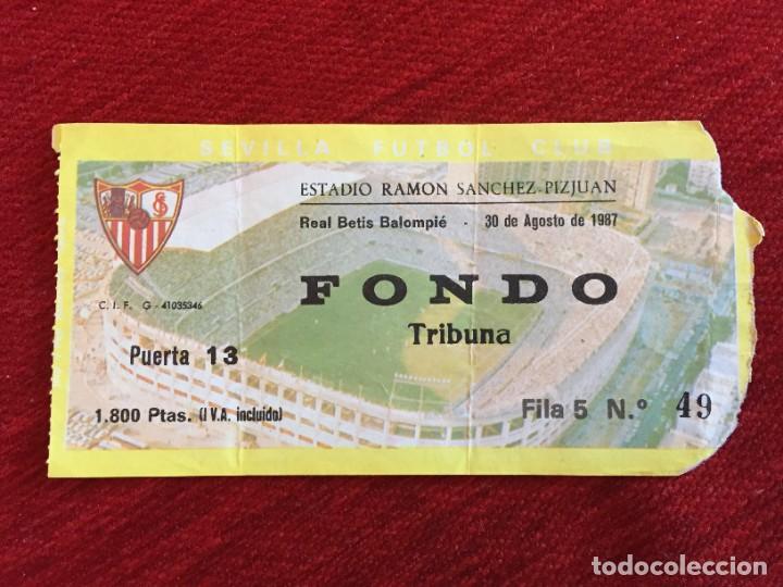 Coleccionismo deportivo: R16104 ENTRADA TICKET FUTBOL SEVILLA 1-2 REAL BETIS LIGA LIGA TEMPORADA (30-8-1987)