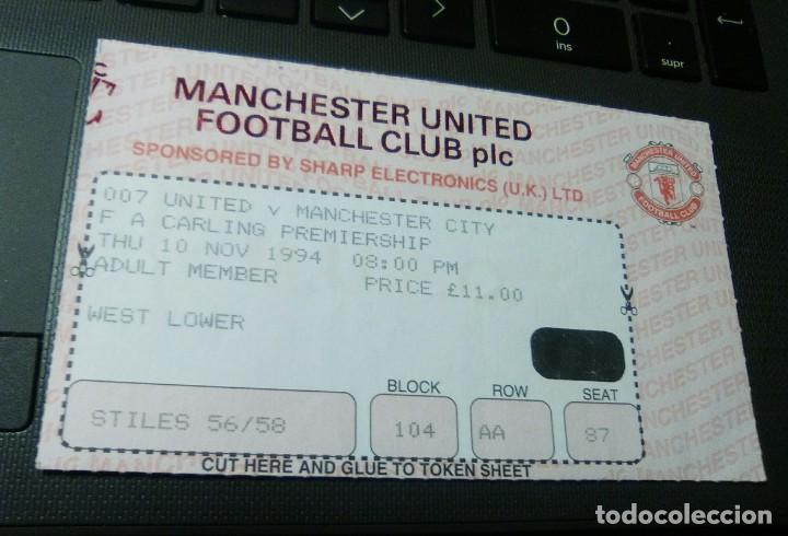 Coleccionismo deportivo: ENTRADA TICKET OLD TRAFFORD-DERBY DE MANCHESTER 10/11/1994